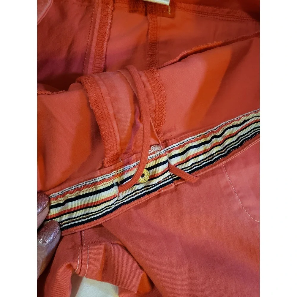 Nike Womens Trouser Pants‎ S Red Drawstring Waist Flat Front Mid Rise Pockets